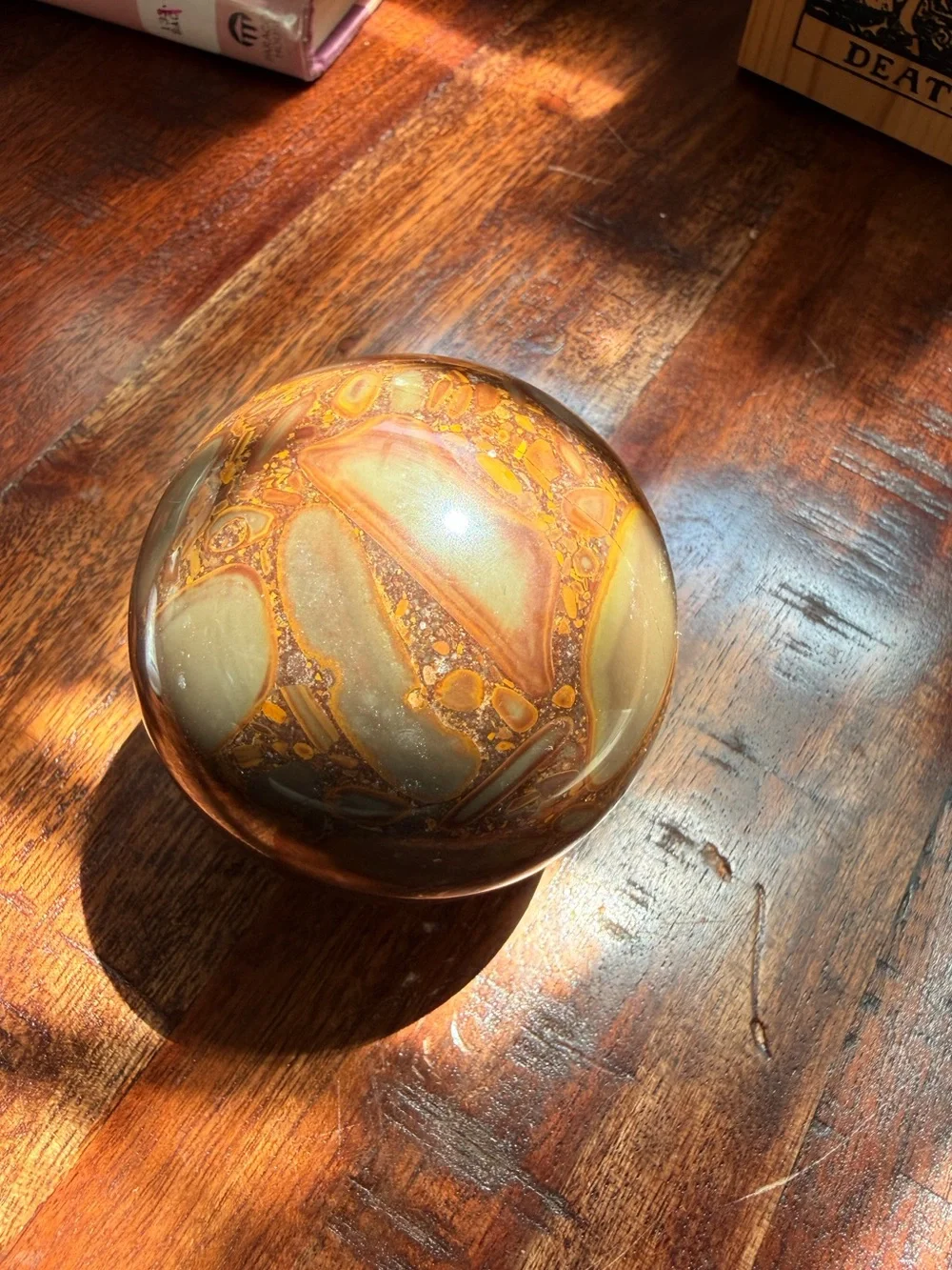 ✨ Bamboo Jasper Sphere • 438 g • 68.7 mm
